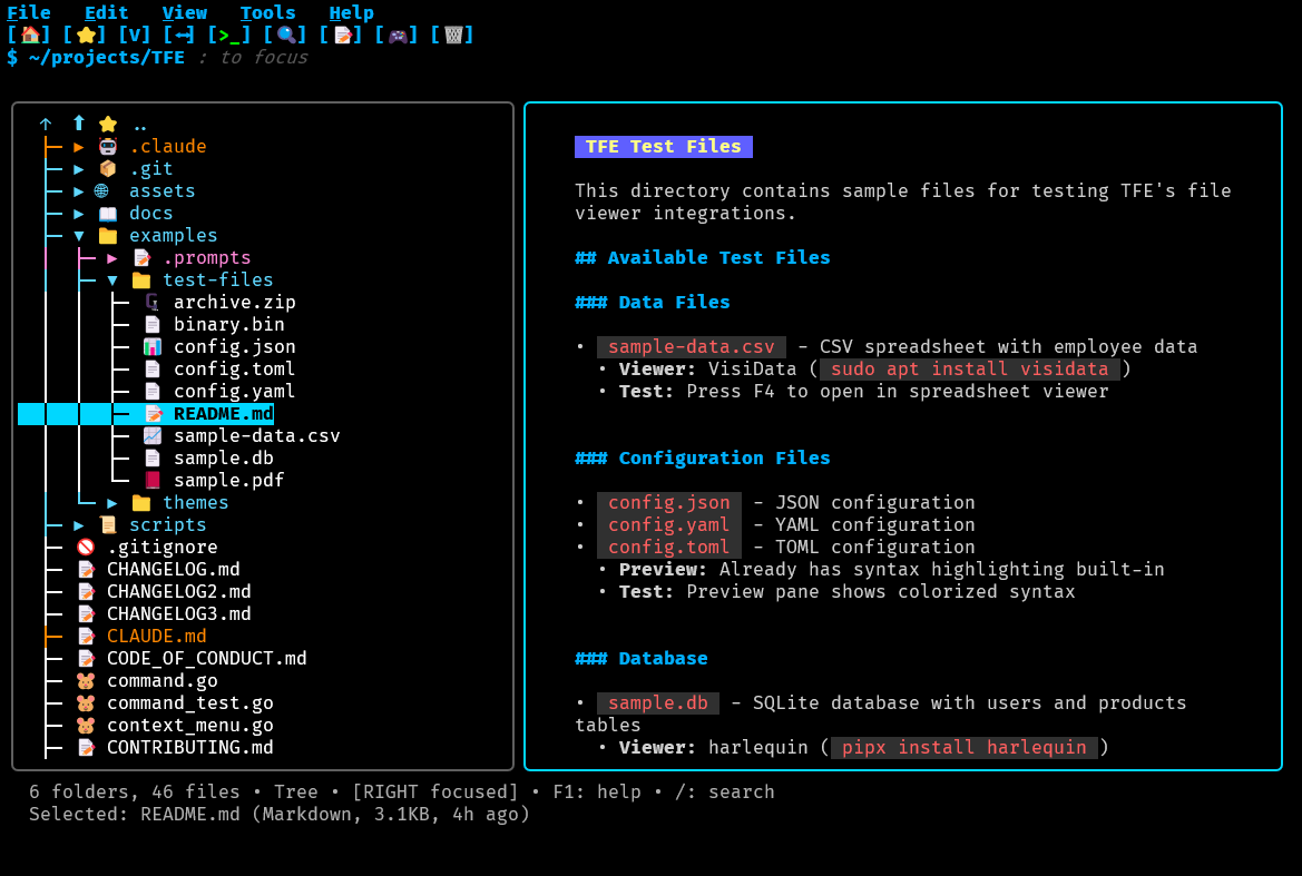 TFE Terminal File Explorer